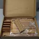 Astercook Deep-Carbonized Bamboo Cutting Boards for Kitchen with Wood Storage Stand, Reversible Charcuterie & Chopping Boards with Juice Grooves and Easy-Grip Handles, Knife-Friendly, Kitchen Gift