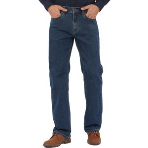 APUOR Men's Classic Relaxed Fit Flex Jeans Straight Loose fit Jeans (Blue)