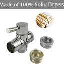 All Brass Faucet Diverter Valve with Aerator, Sink to Garden Hose Diverter Adapter, for Bathroom/Kitchen Sink Faucet Connection Portable Washing Machine/Dishwasher (G1/2 * 3/4", Chrome)