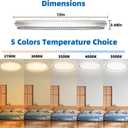 15-Inch Gold Flush Mount Ceiling Light, 3800LM, 5CCT Dimmable