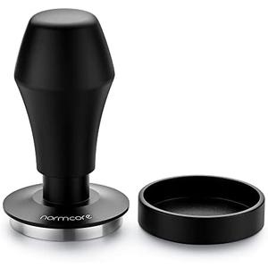 Normcore V4 Coffee Tamper 53.3mm - Spring-loaded Tamper – Barista Espresso Tamper with 15lb / 25lb / 30lbs Replacement Springs - Anodized Aluminum Handle and Stand - Flat Base