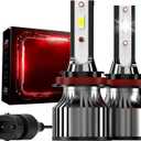 H11/H8/H9 Light Bulbs, 6000K Cool White Fog Light, 6160LM Per Set Bulb, 28W 500% Brightness, Plug & Play, Pack of 2