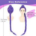 Morvally Womens 47 Inches Purple Long Braided Ponytail Wig - Anime Cosplay Wigs for Women Halloween Costume Party (Purple, Adults)