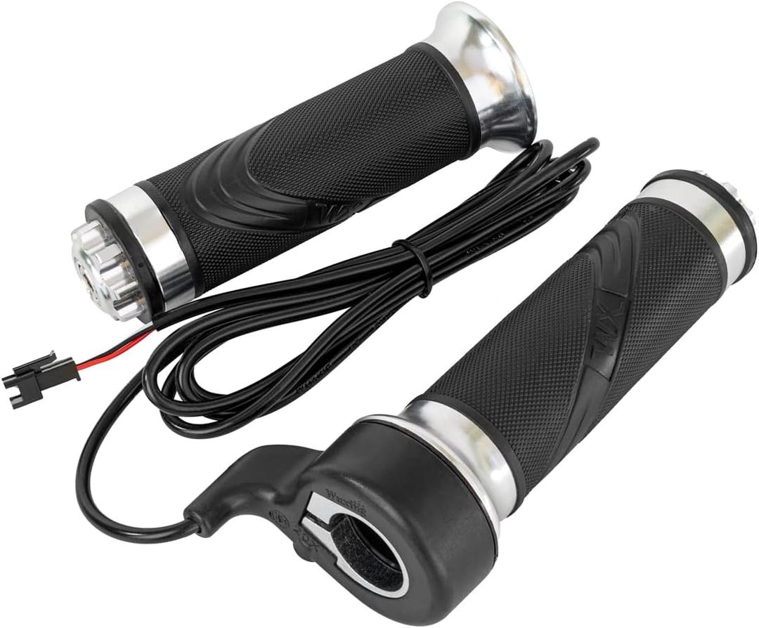 Electric Twist Throttle Grips, Electric Scooter Three Speed Throttle Handlebar, LED Battery Voltage Display Electric Bike Throttle Accelerator Aluminium Speed Control