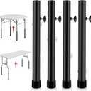 Table Leg Extenders for Folding Tables, Folding Table Legs Extensions for Straight and Bent Legs, Heavy Duty Steel 4 Levels Adjustable Folding Table Leg Risers, Raise Table Height