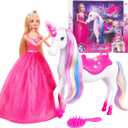 BETTINA Unicorn and Princess Doll, Magical Light Unicorn Toys, Princess Toys for Girls 3+, Unicorn Gifts for Christmas Birthday for Kids Girls Aged 3 4 5 6 7 8
