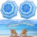Buryeah 2 Pcs Automatic Chair Umbrella with Universal Clamp 44" UPF 50+ Portable Clamp on Beach Chair Adjustable Wheelchair Umbrella for Outdoor Patio Parasol