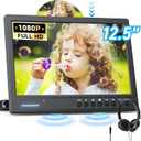 Arafuna 12.5" Car DVD Player with Headphone, Portable DVD Player with Headrest Mount, Suction-Type Disc in, Headrest DVD Player Support 1080P Video, HDMI Input, AV in/Out, USB/SD Card Reader