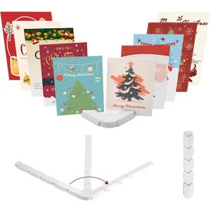 2 Pack Christmas Card Holder Display, Adjustable Holiday Card Holder Organizer, Holds up to 20 Greeting Birthday Cards for Tabletop Shelf Desk Mantel or Decorations
