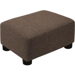 CAROLMADE Small Foot Stool Ottoman Footstool with Legs Under Desk Footrest for Living Room Bedroom and Office,Linen-Brown