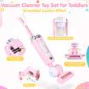 Kids Vacuum Cleaner Toy Set for Toddlers - 2PCS Toy Vacuum Sets for Toddlers 3+ Toddler Vacuum Toy That Works with Sound Effects, Baby Play Vacuum Pretend Role Play Household Housekeeping