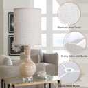Tall Drum Lamp Shades Set of 2, 10"Top x10" Bottom x 13"High, Beige Lampshade for Table Lamp Floor Lamp, Replacement Lampshades Natural Linen Handcrafted, Spider, Harp Holders Included, Easy Assembly