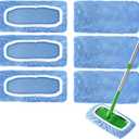 6 Pack Reusable Microfiber Mop Pads Compatible with Swiffer Sweeper, Washable Dry Sweeping Cloths & Wet Mopping Cloths Wet Pads Refill for Floor Cleaning (Mop is Not Included)