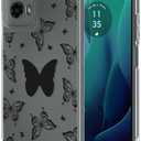 Buleens for Motorola for Moto G 5G 2024 Case - Clear Flexible TPU Women Cute Girls Protection Phone Cover Slim Fit Shockproof Girly Unique Design Pattern Phone Case for Moto G 5G 2024, Butterfly