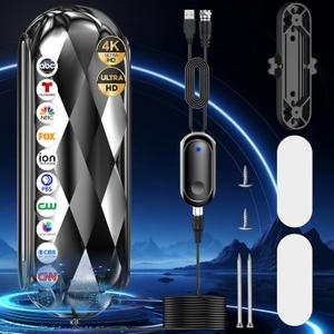 2900+ Miles Long Range TV Antenna,Digital Antenna Smart Tv Indoor Outdoor with Strongest Amplifier Signal Booster, HDTV Antennas For Local Channel No Cable Bills-Support 8K 4K 1080p Old TVs-38ft Cable