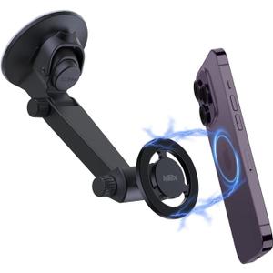 AUROX MagSafe Car Mount for iPhone 15/14/13/12 Series - Super Suction Cup, Stronger Magnets, 360 Rotation & 210 Tilt, Easy Installation, Universal Compatibility AUROX MagSafe Car Mount for iPhone 15/14/13/12 Series - Super Suction Cup, Stronger Magnets, 360 Rotation & 210 Tilt, Easy Installation, Universal Compatibility