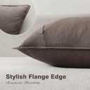 Foindtower Set of 2, Decorative Linen Soild Throw Pillow Covers Soft Accent Euro Cushion Case Farmhouse Neutral Pillowcase for Chair Couch Sofa Bedroom Living Room Home Decor 16 x 16 Inch Light coffee (Malt Ball)