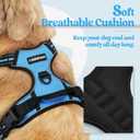 rabbitgoo Dog Harness No Pull with 2 Leash Clips, Adjustable Soft Padded, Reflective Oxford No Choke Pet Vest with Easy Control Handle for Medium Sized Dogs, Blue, Medi