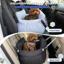 Dog Car Seats for Small Dogs, Soft Dog Bed with Waterproof Bottom, Booster Puppy Car Seat with Safety Leash, Dog Carrier for Travel with 3 Pockets, Pet Car Bag with Adjustable Buckles, Blue