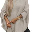 GORGLITTER Women's Oversized Sweater Crew Neck Chunky Knit Dolman Long Sleeve Fall Winter Slouchy Pullover Tops, X-Large