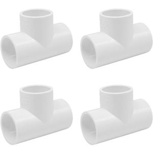 4PCS 1-1/4 Inch 3 Way Tee PVC Pipe Adapter Pipe Fitting Connectors Socket x Socket for Sprinkler, Drip Irrigation System, Pipes Extension HE064-1-1/4