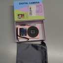 Digital Camera, 4K 48MP Autofocus Dual Screen for Selfies, 18X Zoom Fill Light, Portable Point and Shoot Travel Camera with 32GB SD Card for Kids, Teens, Girls, Boys- Pink