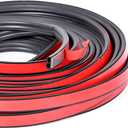 Double Layer Self-Adhesive Car Door Rubber Seal Strip - 5 Holes Sealing Stickers, Noise Insulation Weatherstrip, Edge Protector, Auto Interior Accessories for Tailgate (32.8FT)