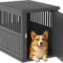 DRATO Dog Crate Furniture End Table Night Stand Furniture with Lockable Latch for Small to Large Dogs Side End Table, Modern Dogs Kennel Indoor (29.65 * 21.34 * 25.28, Black-1)