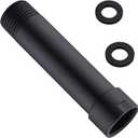 Black Shower Arm Extender NPT 1/2 Inch Male to Female, Straight Shower Arm in Matte Black