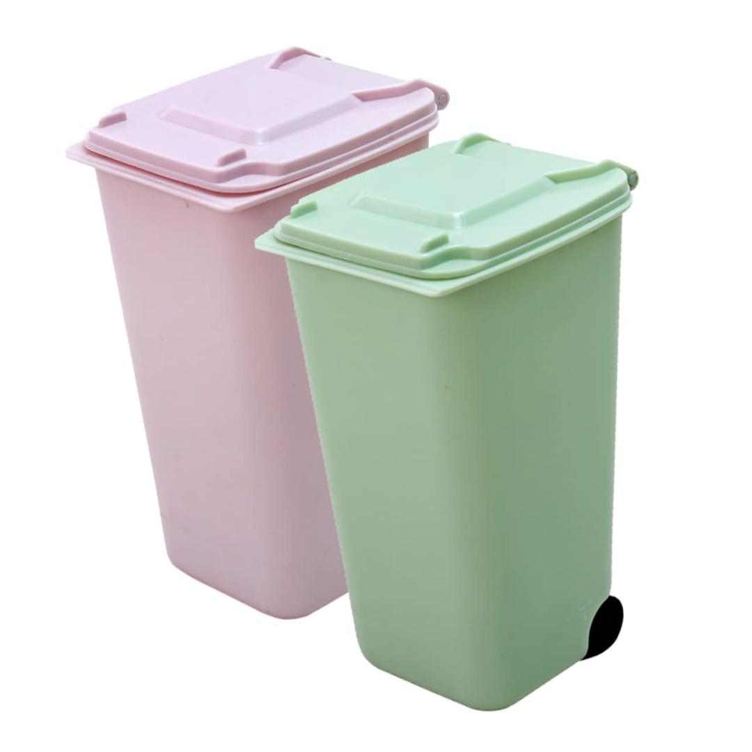 1pcs Mini Trash Can with Lid Compact Desktop Garbage Holder for Office Bedroom and Car Versatile and Design for Organizing Small Items and Waste