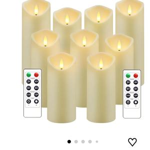 kakoya Flickering Flameless Candles, Battery Operated Acrylic LED Pillar Candles with Remote Control and Timer,Set of 9 (Ivory)