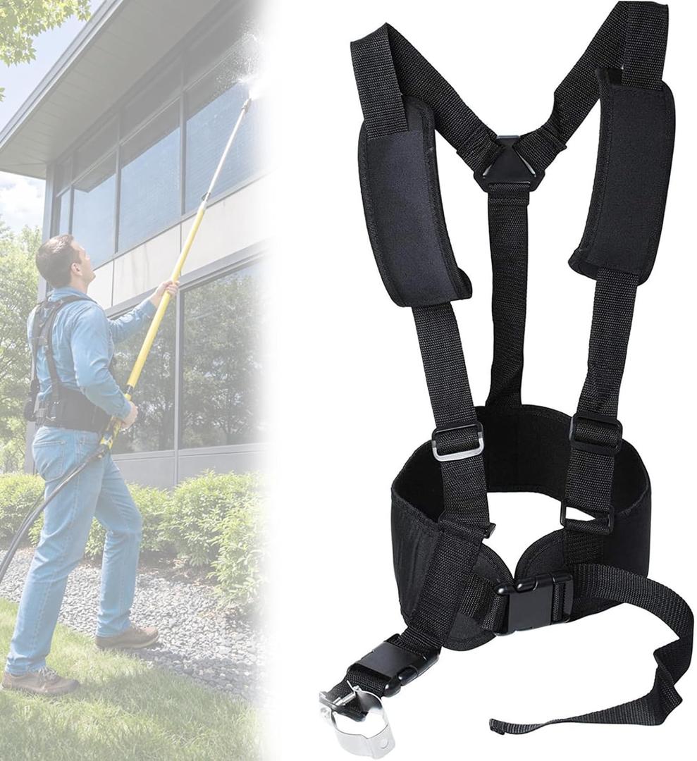 Pressure Washer Sling Strap Belt - Adjustable Telescoping Wand Support Harness - Two-Shoulder Harness Reduce Fatigue