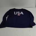 Dressmine Womens Casual Long Sleeve Graphic Tee Shirts Crew Neck Sweatshirts Pullover Tops for Women (Large, 01 Navy Blue Usa Printed)