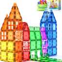 Coodoo 60 PCS Magnetic Building Tiles Kids Toys STEM Magnetic Blocks Sensory Toys Kids Games Magnet Building Toy for Boys and Girls Aged 3+, Kid Brain Development Preschool Kindergarten Toddler Toy