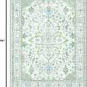 RELEANY Washable Area Rug, 6'x8', Green/White/Blue