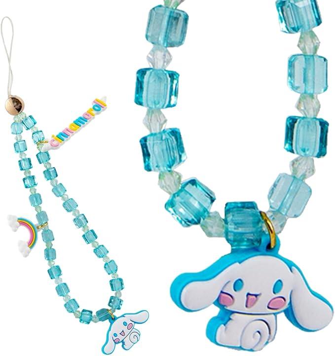 Beaded Phone Charm | Beaded Wristlet, Universal Phone Strap, and Detachable Cell Phone Lanyard with Silicone Character Charms