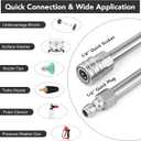 135 Inch(11.25ft) Pressure Washer Extension Wand for Gutter Roof, 6 Pcs Pressure Washer Gutter Cleaner Attachment with 6 Pcs Nozzle Tips, 1/4 Quick Connect Fitting(4000 PSI)