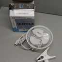 Comfort Zone Portable Clip on Fan with Fully Adjustable Tilt, Electric, 6 inch, Quiet, Indoor, 2 Speed, Mini Desk Fan, Table Fan, Airflow 6.53 ft/sec, Ideal for Home, Bedroom, Dorm & Office, CZ6C (White)