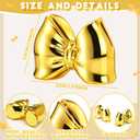 Leinuosen 24 Pcs Golden Bow Centerpieces Place Card Holder Bowknot Shaped Table Number Holder Coquette Name Place Photo Picture Stand for Office Menu Events Wedding Party