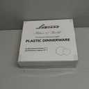 Liacere 50PCS Light Blue Plastic Plates - Heavy Duty Ice Blue Disposable Plates - Blue and Gold Plastic Plates Include 25PCS Blue Dinner Plates, 25PCS Blue Dessert Plates for Baby Shower&Spring&Party