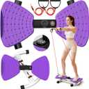 Waist Twisting Machine Fitness Tool, Ab Twister Board with the Smart LED Digital Monitor, 330LBS Capacity & 20dB Ultra-Quiet, Anti-Slip Home Gym Workout Equipment for Women Belly Fat (Purple)