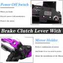 Universal Motorcycle 7/8" 22mm Handlebar Brake Master Cylinder Clutch Lever CNC Left & Right Set Compatible with Honda Kawasaki Suzuki Yamaha Piston Diameter 12.7mm (Purple)