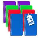 Alitte Small Spiral Notebooks - 24-Pack College-Ruled Mini Notepads 3x5 for School, Home, Office - Pocket-Sized for On-the-Go Writing - 60 Sheets per Pad, Assorted Colors