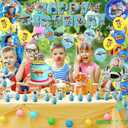 Toy Cartoon Birthday Party Decorations, Toy Themed Party Supplies Include Banner, Cake Topper, Cupcake Topper, Balloons, Backdrop, Tablecloth