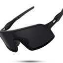 Polarized Sports Sunglasses for Men and Women Cycling Glasses UV Protection Goggles for Mountain Bike Running Fishing (Black)