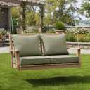 Summsun Water Resistant Outdoor Chair Cushions, Faux Linen Backrest and Deep Seat Cushion Set with Ties, Removable Cover, Non-Slip Bottom for Patio Furniture, 22 x 22 Inch, Mocca Green, Set of 2