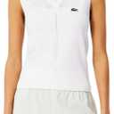 Lacoste Women's Sport Sleeveless Stretch Knit Tennis Polo Shirt, White, X-Small/ Small