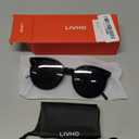 Livho Polarized Sunglasses, Retro & Oversized Shades for Women with Round Lenses (Light Black/Grey)