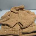 Comeon Women's Coat Casual Lapel Fleece Fuzzy Faux Shearling Zipper Coats Warm Winter Oversized Outwear Jackets (Medium, Khaki)