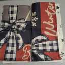 CASAJOY Christmas Pillow Covers 18×18 Inch Set of 4, Christmas Trees Winter Holiday Throw Pillow Covers Decorations for Sofa Couch (Red and Black)